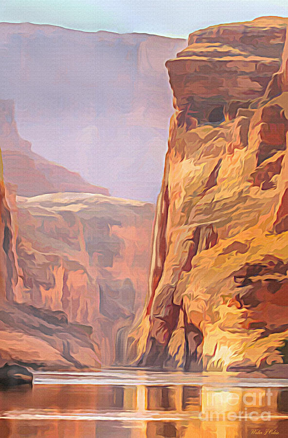 Gold Canyon River Digital Art by Walter Colvin