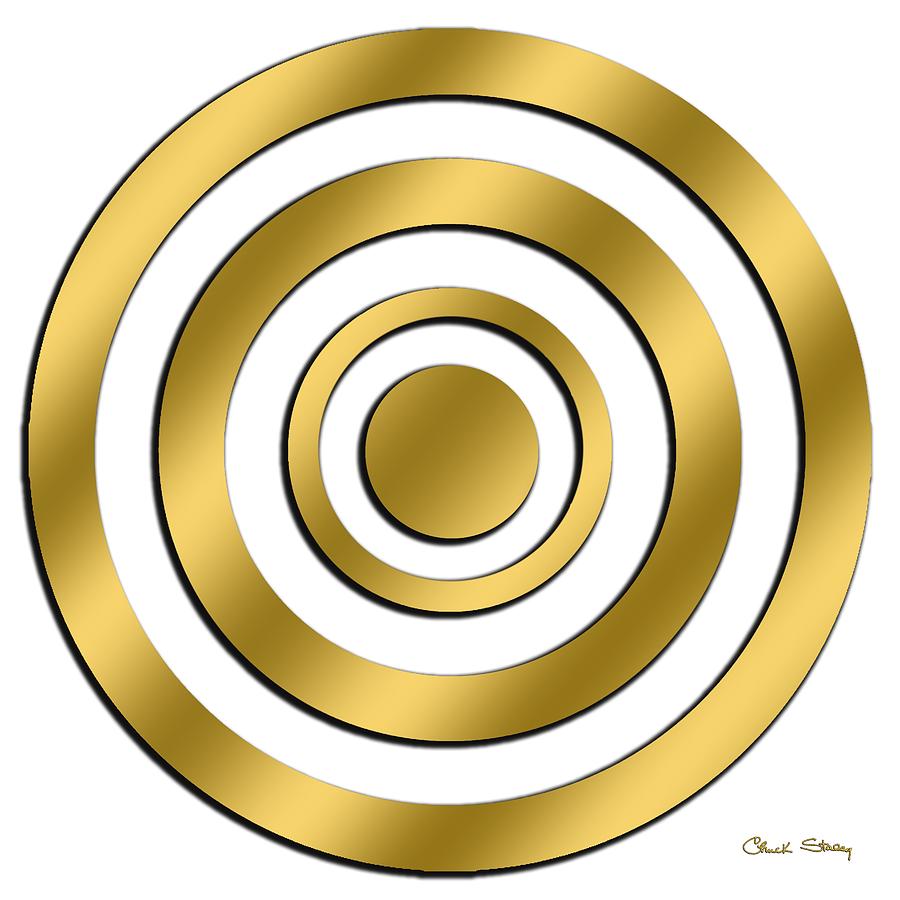 Gold Circles Digital Art by Chuck Staley