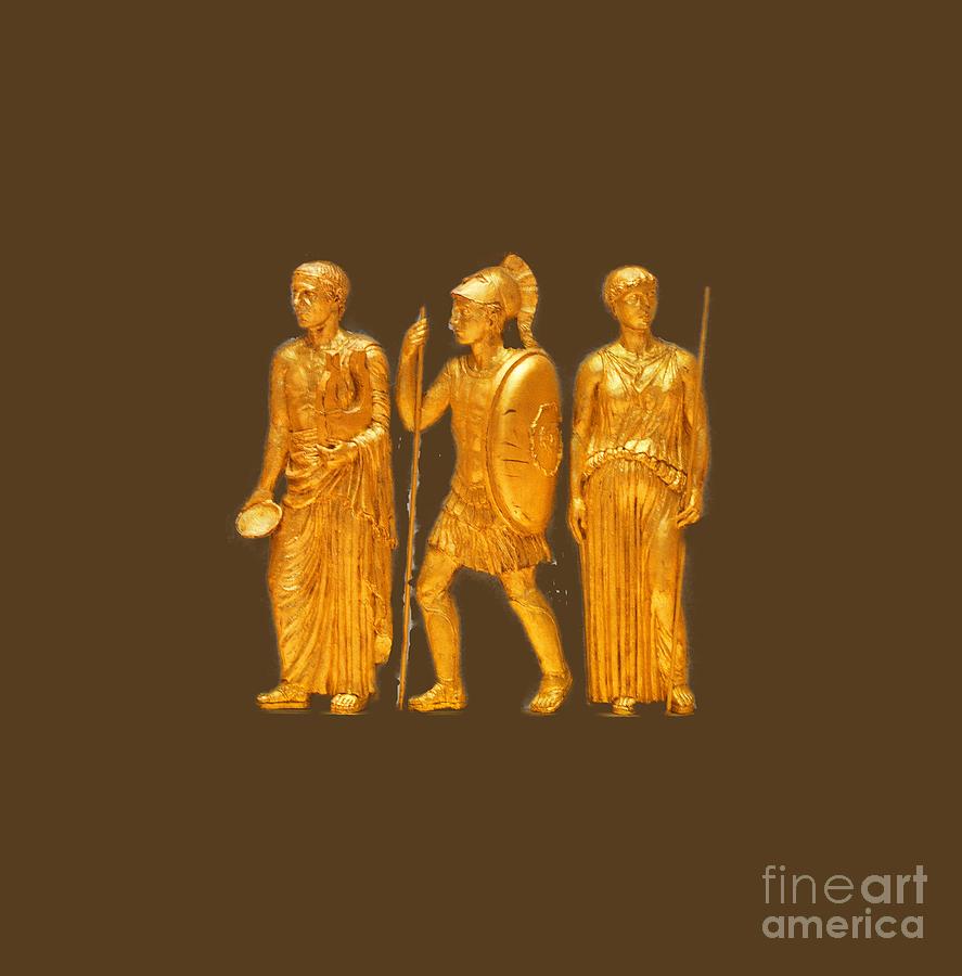 Gold Covered Greek Figures Photograph by Linda Phelps