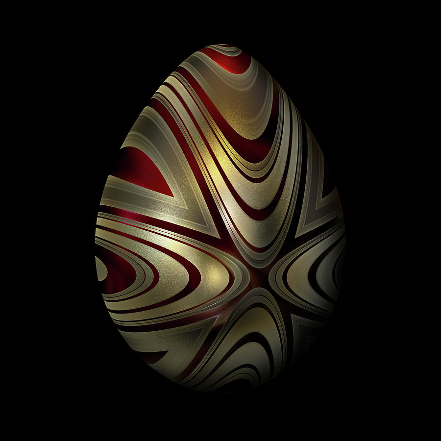 Gold-Covered Red Glass Egg Digital Art by Hakon Soreide