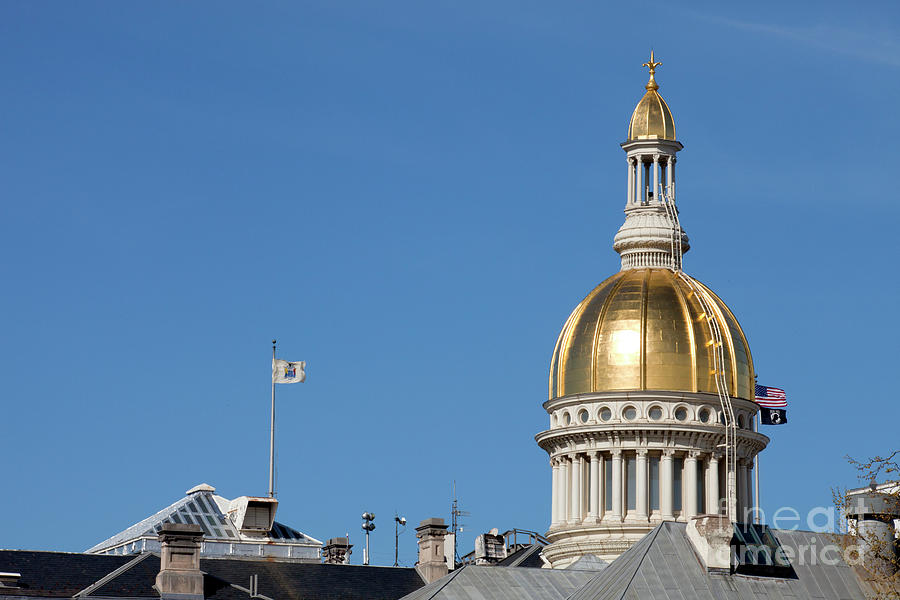 Gold dome of the New Jersey State Capitol Photograph by Anthony Totah