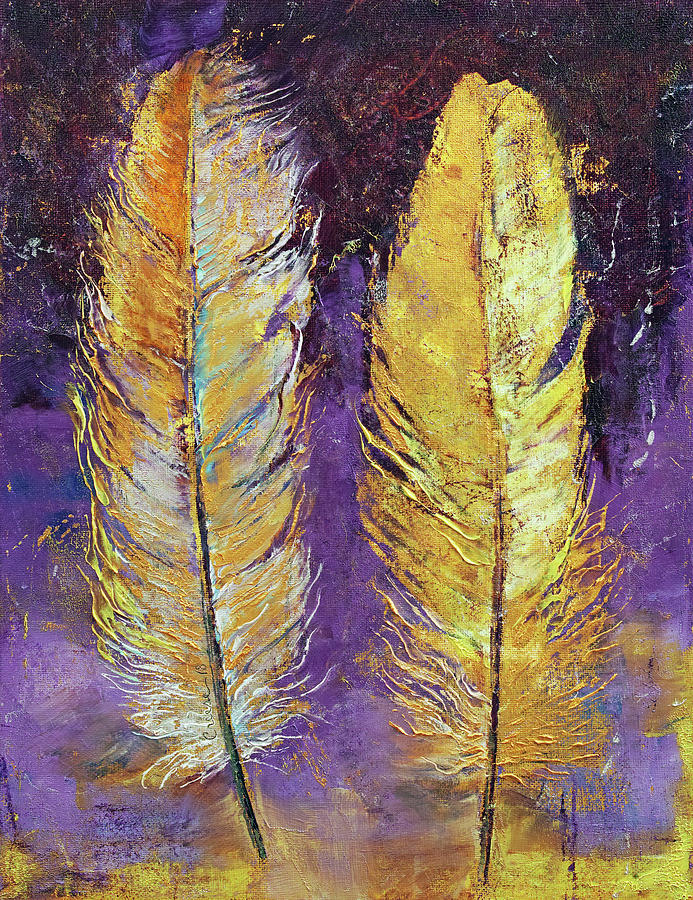 Gold Feathers Painting by Michael Creese - Fine Art America