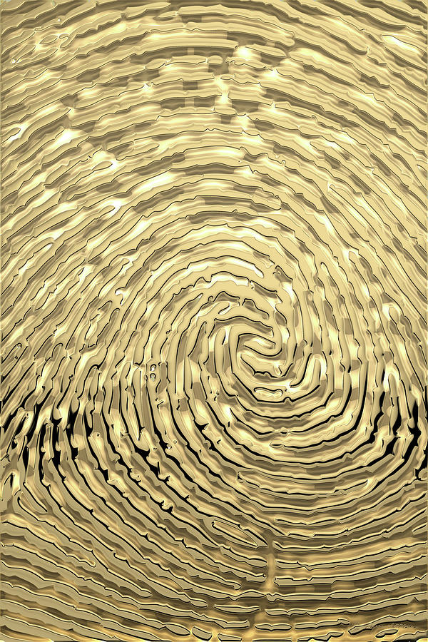 Gold Fingerprint Set of Four - 2 of 4 Digital Art by Serge Averbukh