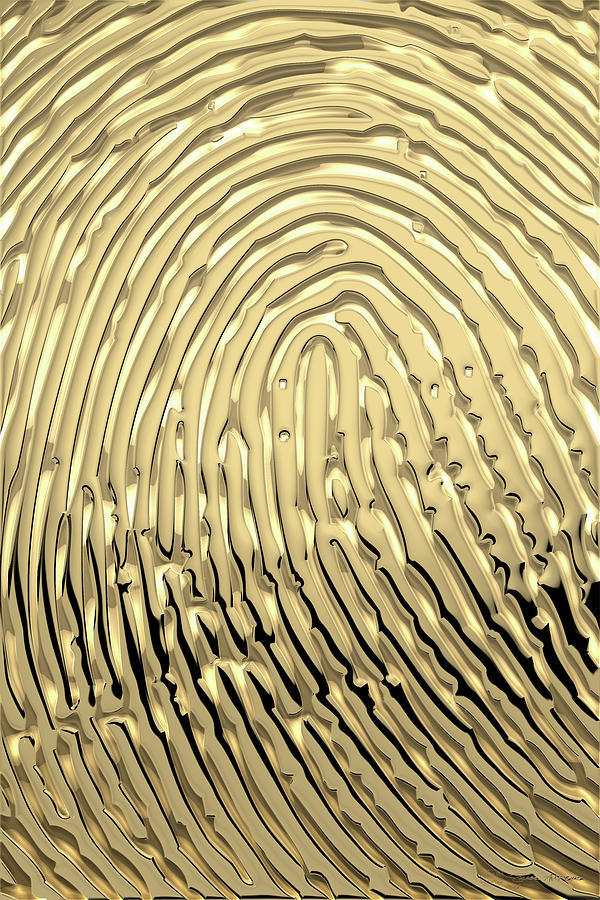 Gold Fingerprint Set of Four - 3 of 4 Digital Art by Serge Averbukh