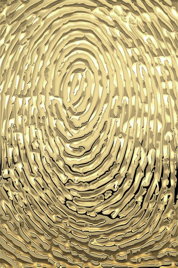 Gold Fingerprint Set of Four - 4 of 4 Digital Art by Serge Averbukh