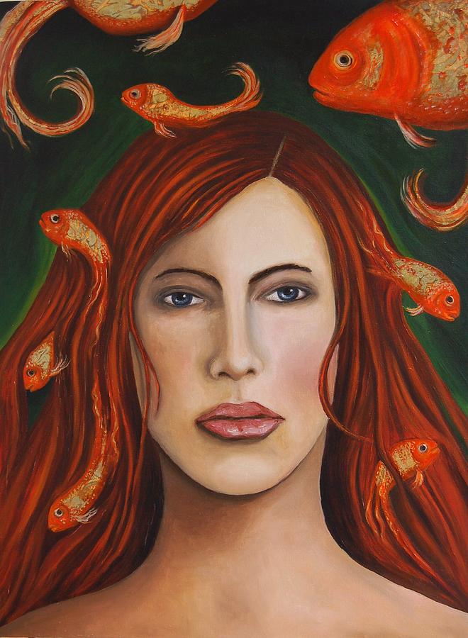 Gold fish 9 Painting by Leah Saulnier The Painting Maniac