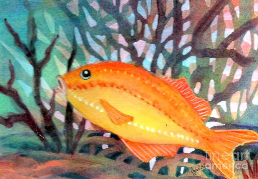 Gold Fish Painting by Joan Clear