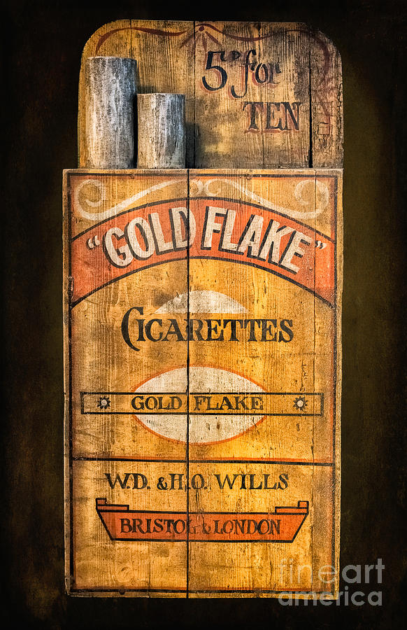 Sign Photograph - Gold Flake by Adrian Evans