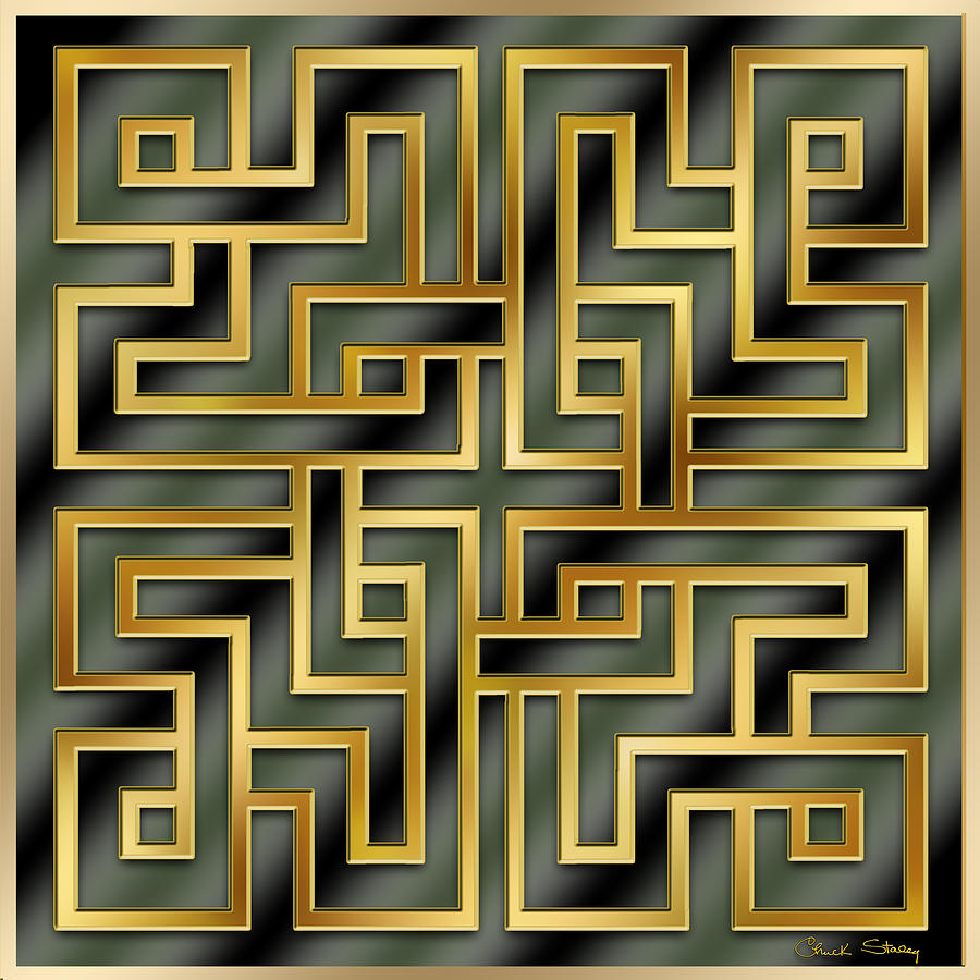 Gold Geo 7 Digital Art by Chuck Staley