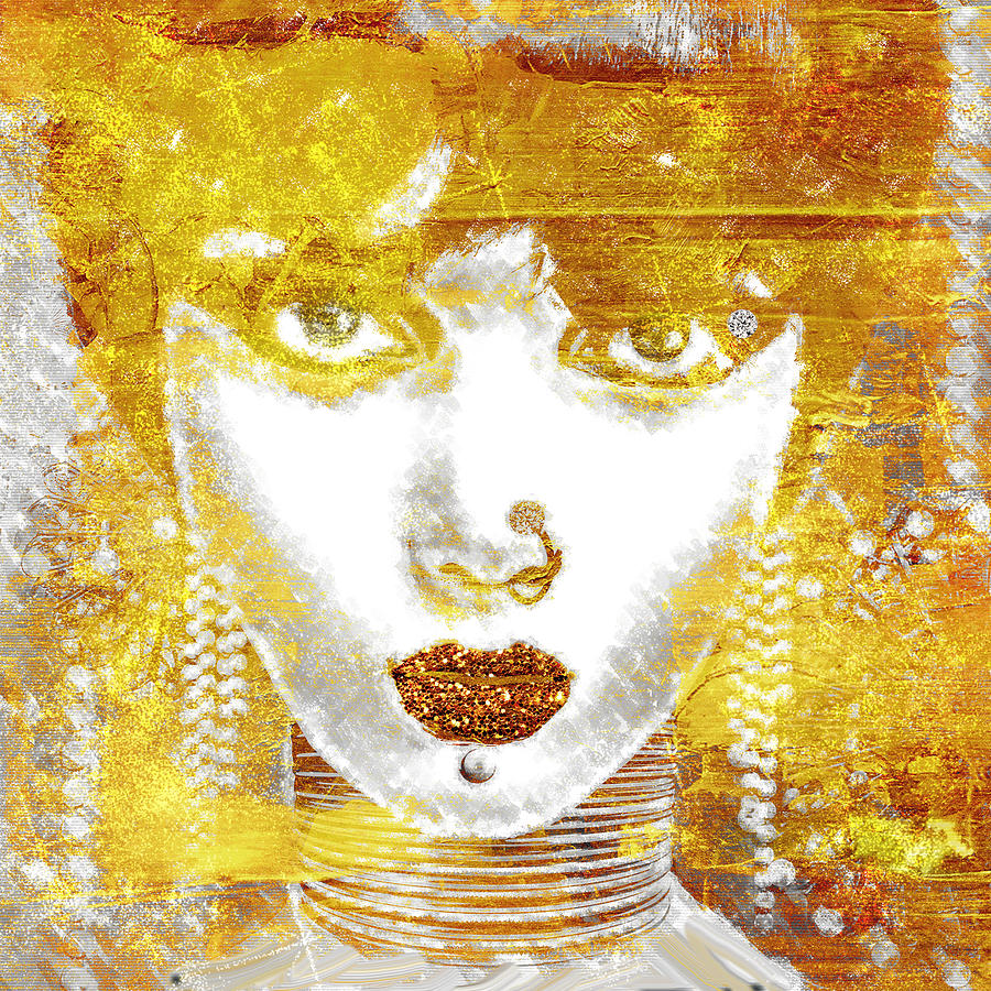 Gold Girl Painting by Mindy Sommers