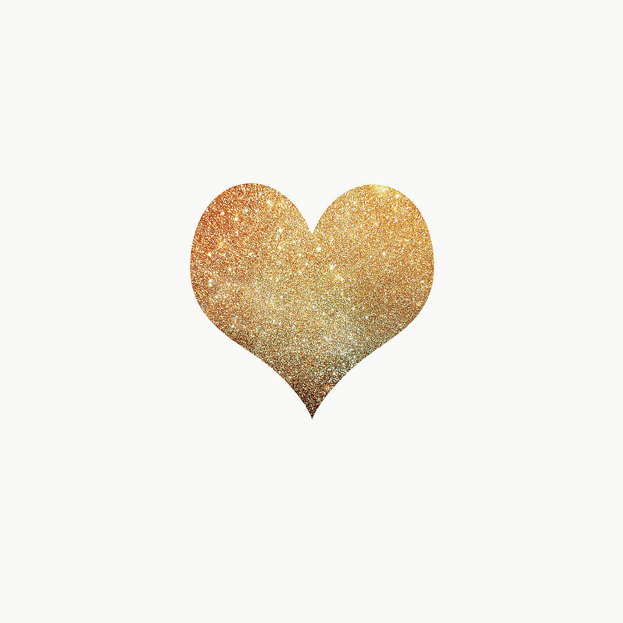 Gold Digital Art - Gold Heart by Suzanne Carter