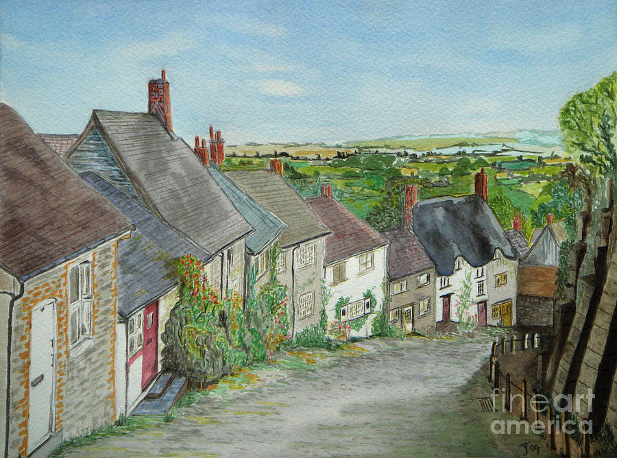 Gold Hill  Shaftesbury Painting by Yvonne Johnstone