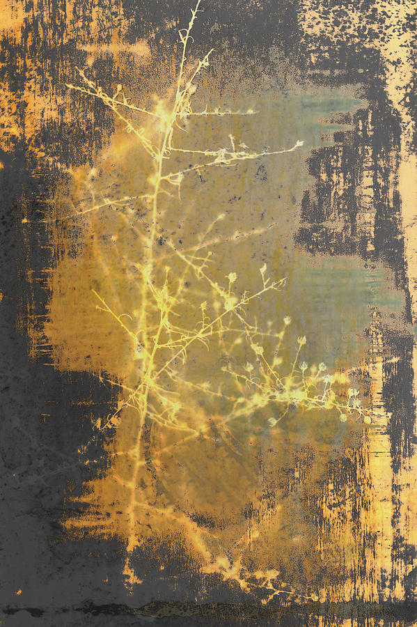 Gold Industrial Abstract Christmas Tree Photograph by Suzanne Powers