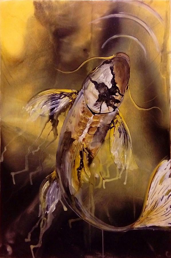 Gold koi Painting by Karoly Grof - Fine Art America