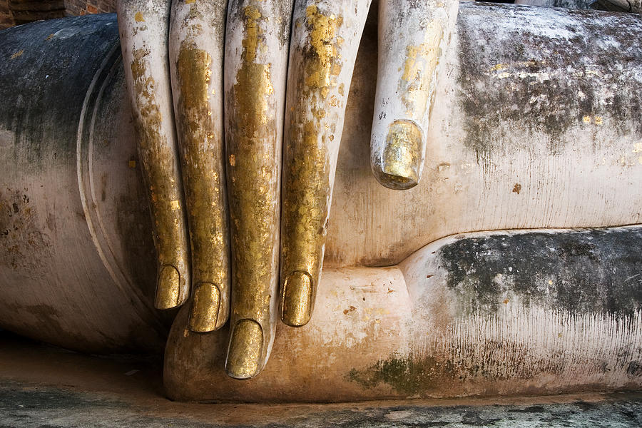 Gold Leaf Covered Buddha Hand Photograph by Artur Bogacki