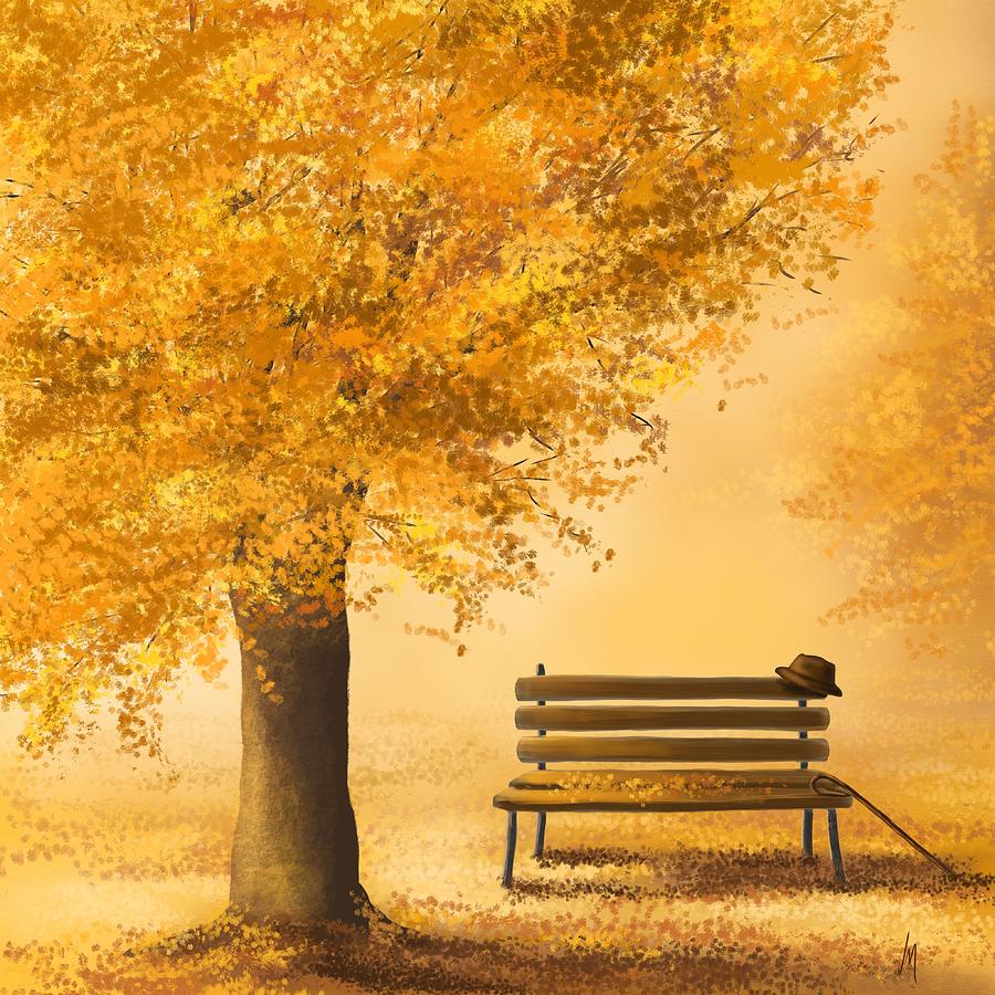 Fall Painting - Gold memories by Veronica Minozzi