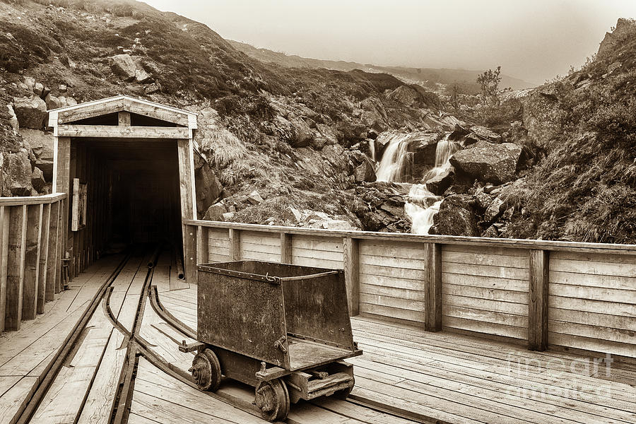 Gold Mine Entrance in Sepia Photograph by Paul Quinn