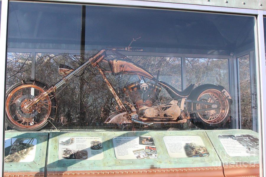 Gold Motorcycle Statue of Liberty Photograph by Chuck Kuhn - Fine Art