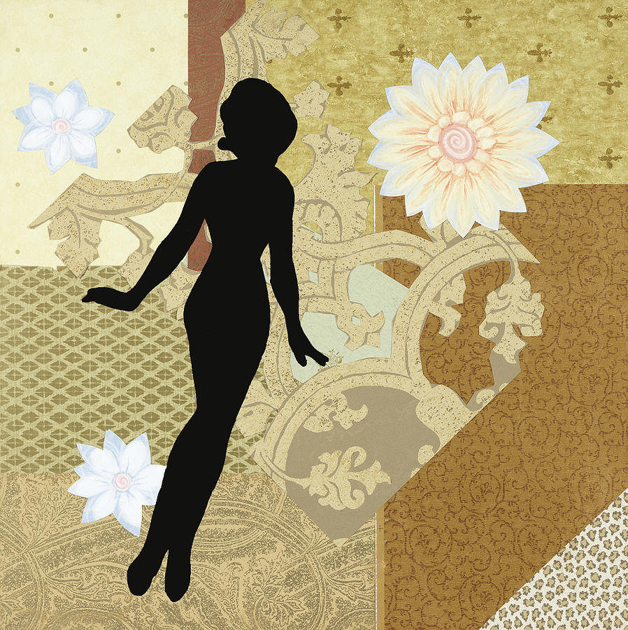 Gold Paper Doll Mixed Media by Katia Von Kral