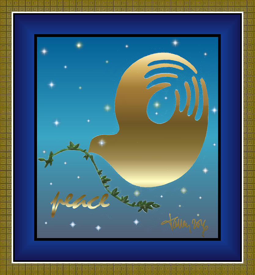 Gold Peace Dove Digital Art by Larry Talley