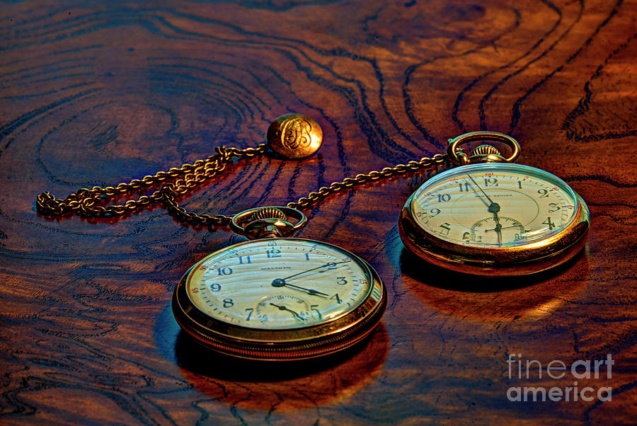 Gold Pocket Watches Photograph
