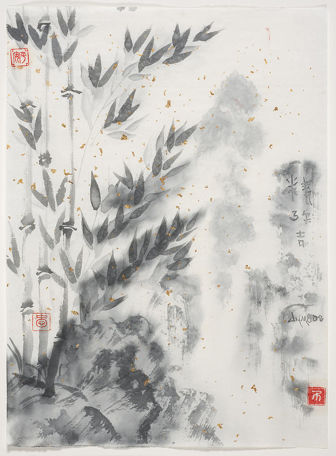 Mountain Painting - Gold Rain Bamboo by James Malone