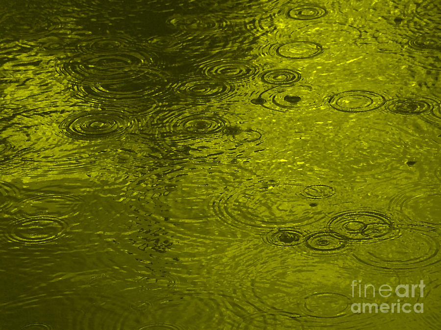 Gold Rain Droplets Painting by Vintage Collectables