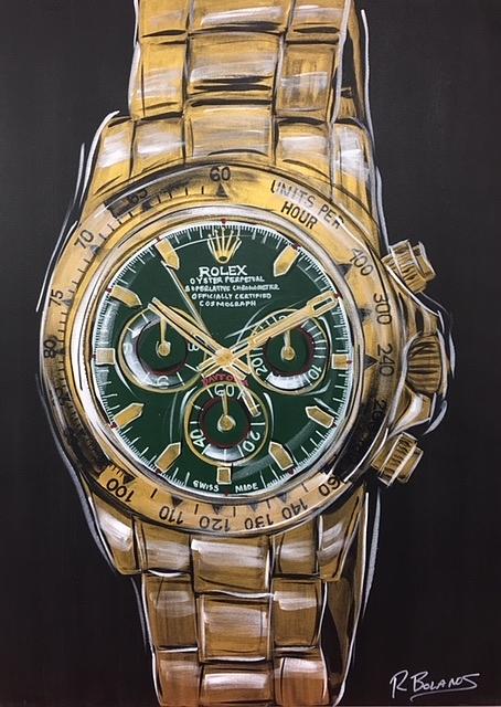 gold watch emerald face