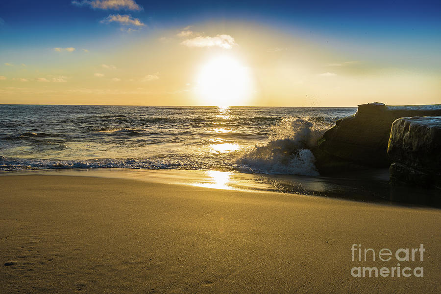 Gold Sand and Sunset at Windansea Beach Photograph by David Levin