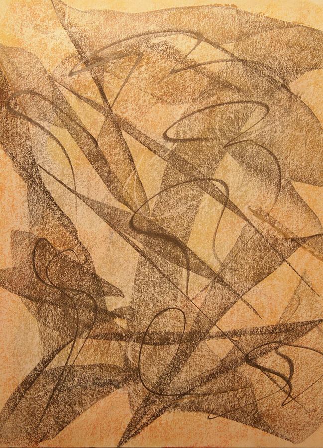 Abstract Drawing - Gold sand by David Barnicoat