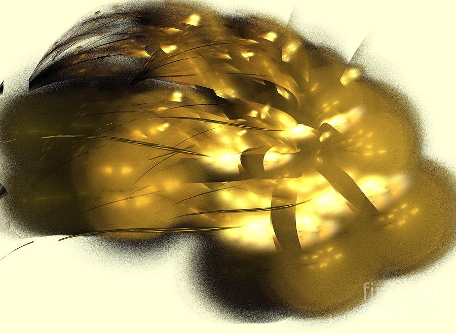 Abstract Digital Art - Gold Shells by Kim Sy Ok