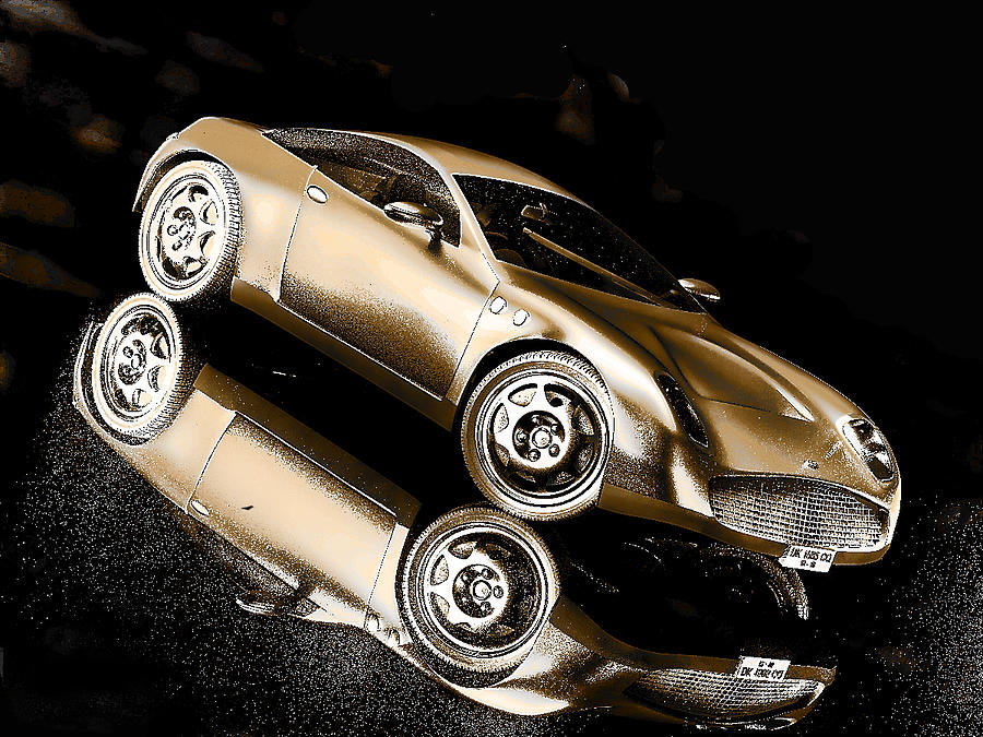 Fast And Furious Digital Art - Gold Sports Car by Maurice Gold