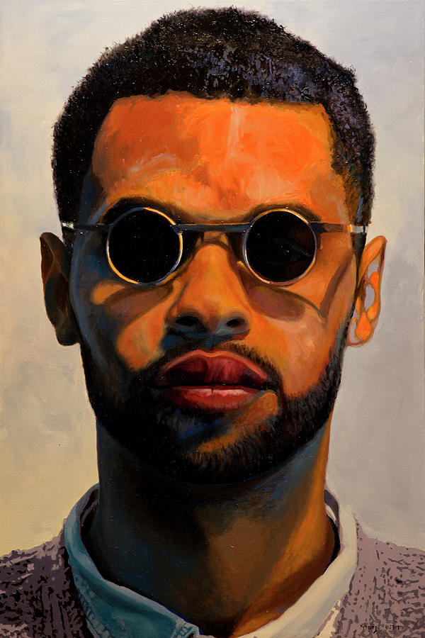 Gold Sunglasses Painting by Kenneth Young
