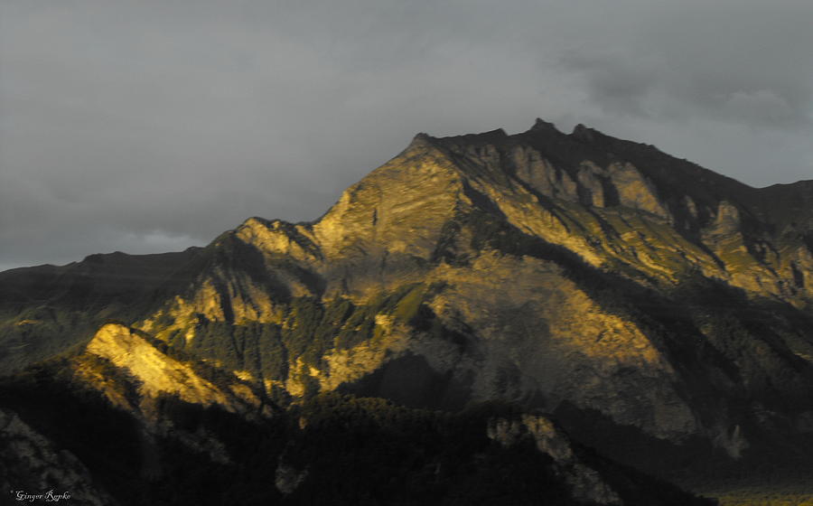 Gold Tipped Mountain Top Photograph by Ginger Repke