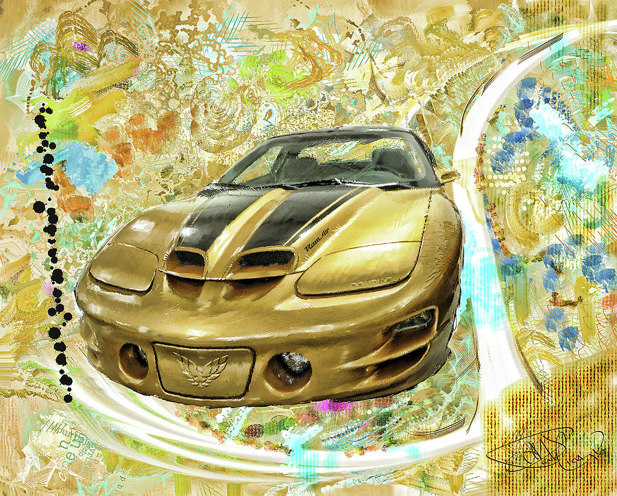 Gold Trans Am Painting by Donald Pavlica