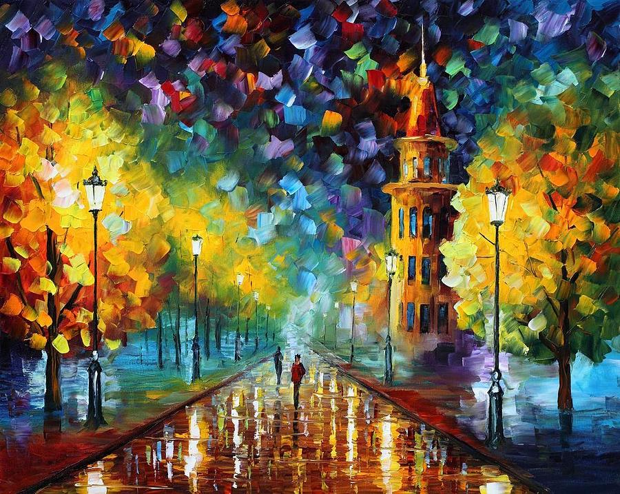 Gold Winter Painting By Leonid Afremov | Fine Art America