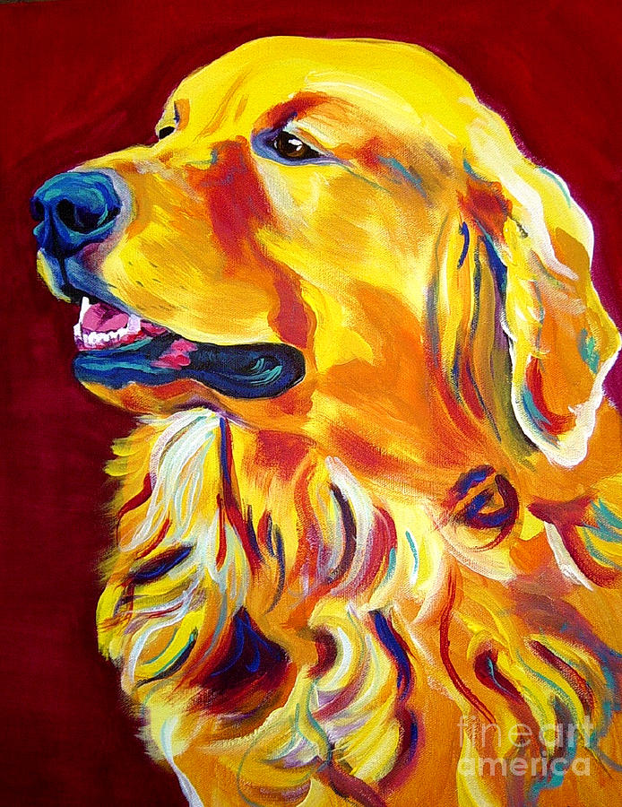 Dog Painting - Golden - Scout by Dawg Painter