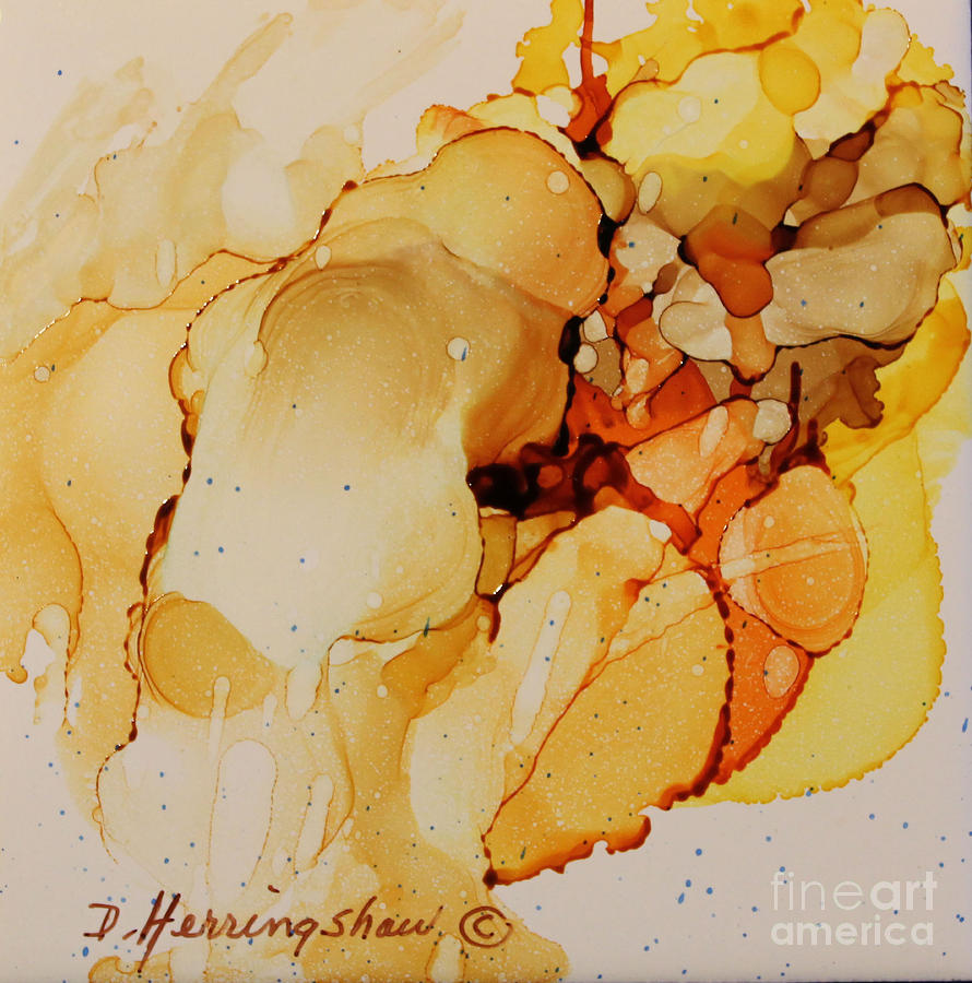 Golden Abstract Painting by Delores Herringshaw - Fine Art America