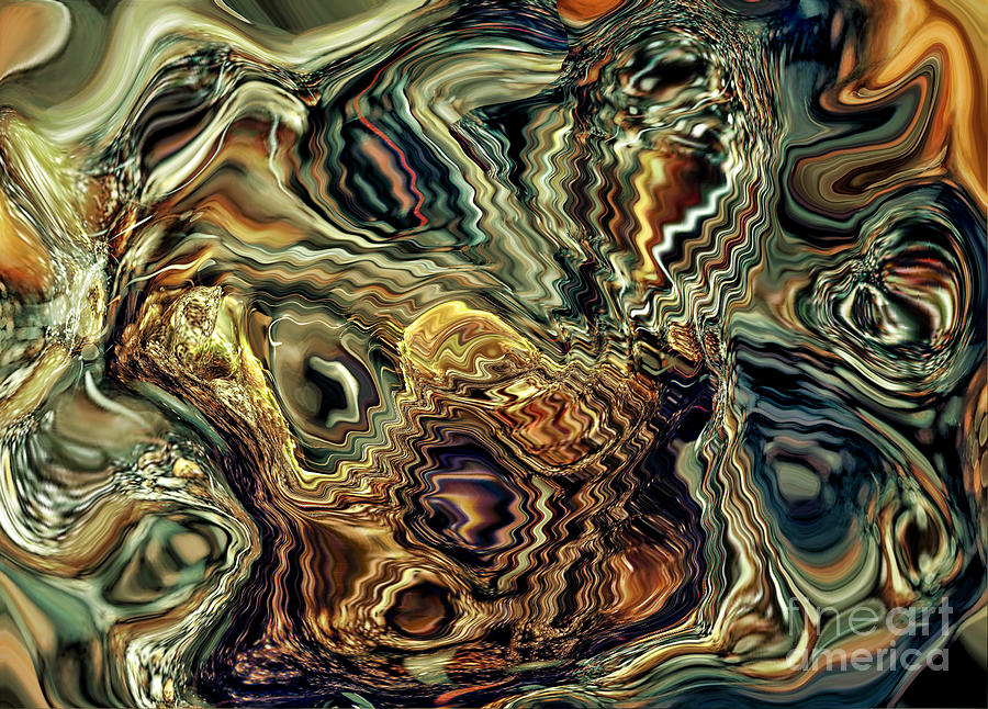 Golden Abstract II  Digital Art by Jim Fitzpatrick