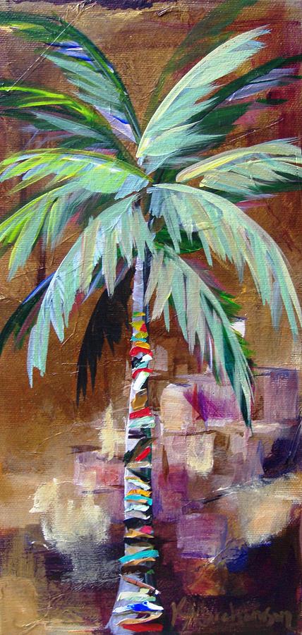 Golden Amethyst Palm Painting by Kristen Abrahamson