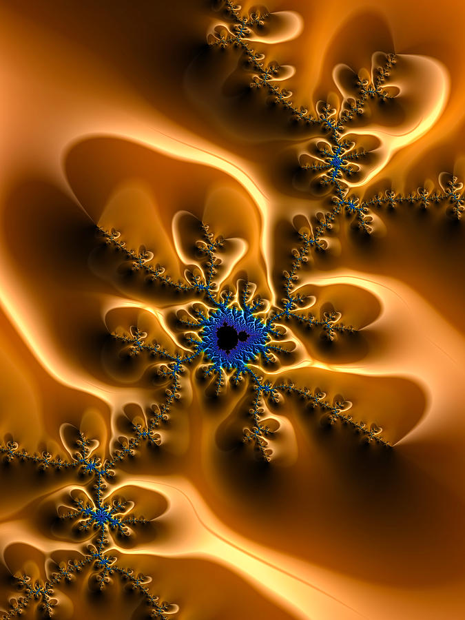 Golden and brown luxe abstract fractal Digital Art by Matthias Hauser