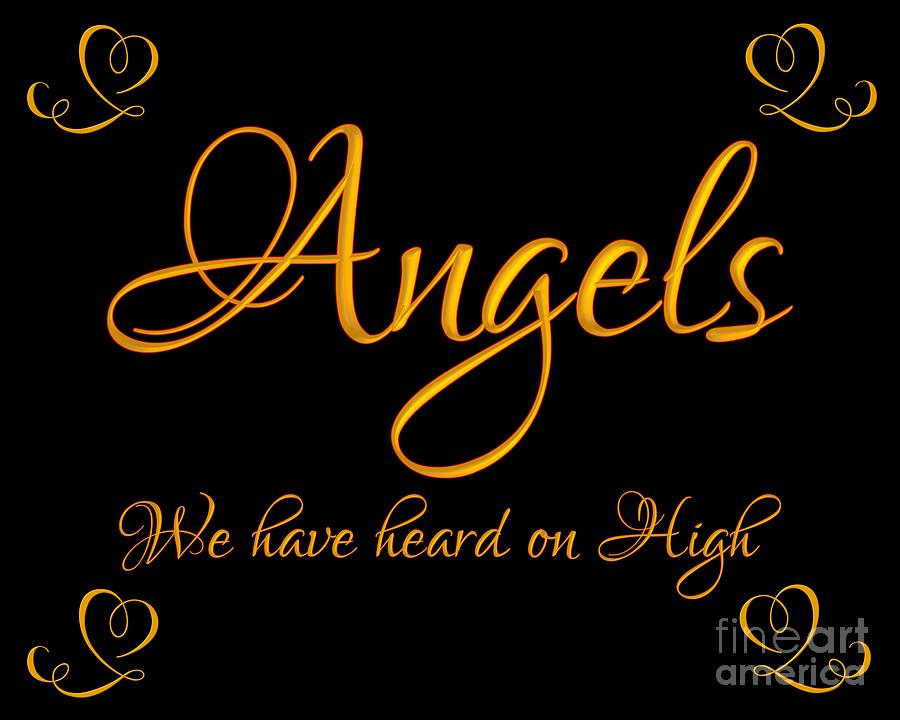 Golden Angels we have heard on High with hearts Digital Art by Rose Santuci-Sofranko