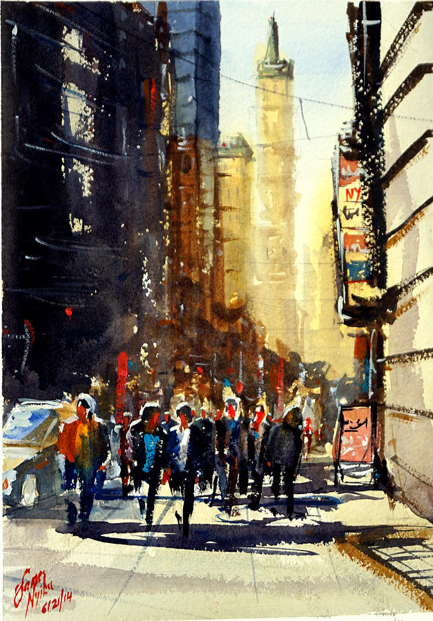 New York City Painting - Golden Apple by James Nyika