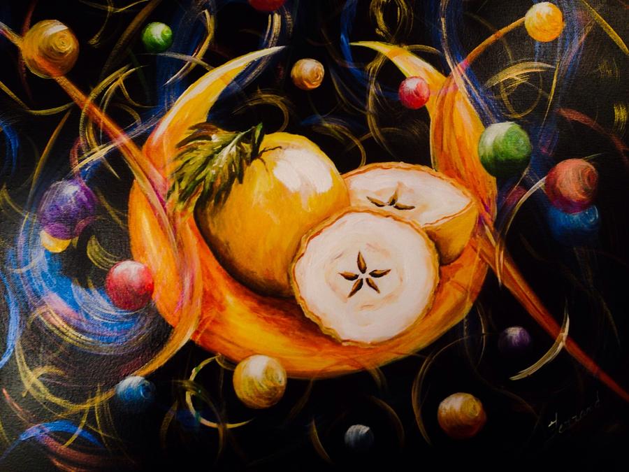 Golden Apple Magic Painting by Karen  Ferrand Carroll