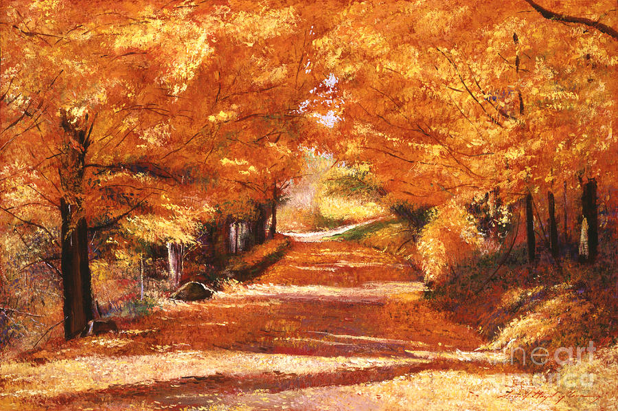 Golden Autumn Painting by David Lloyd Glover