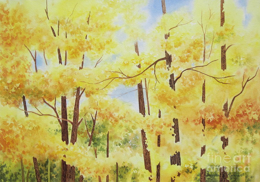 Golden Autumn Painting by Deborah Ronglien