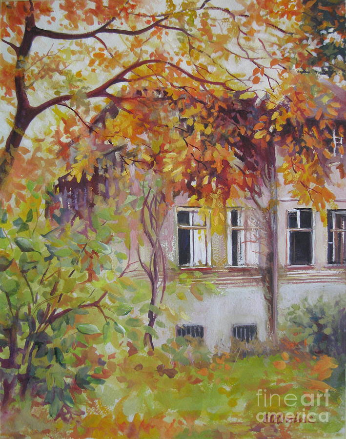 Golden autumn Painting by Elena Oleniuc