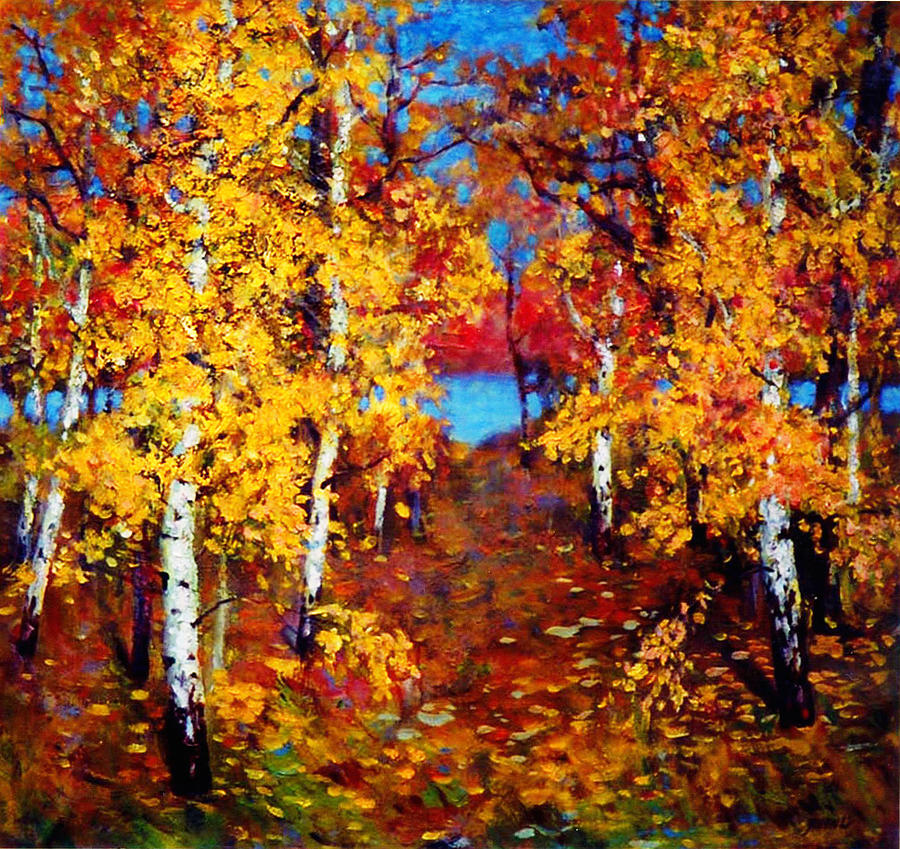 Golden Autumn Painting by LoveyUp Gallery