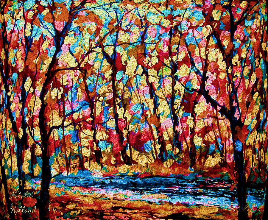 Golden Autumn Painting by Natalie Holland