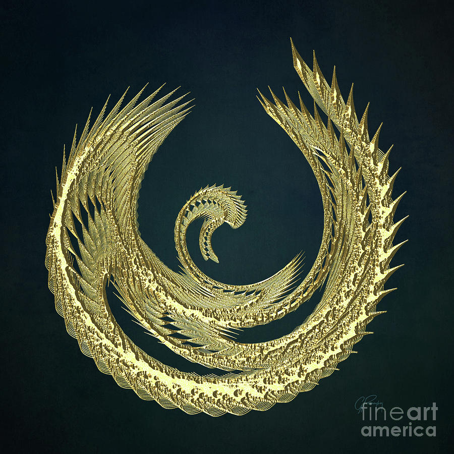 Golden Baby Swan Abstract Digital Art by Gabriele Pomykaj